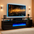 80 Inch Electric Fireplace TV Stand For TVs Up To 90 Inches Black
