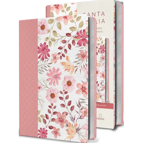 Biblia Reina Valera 1960 Letra Grande. Piel Rosada Con Flores, Tamaño Manual / S Panish Bible Rvr 1960 Large Print. Imitation Pink Leather with Flower - Paperback