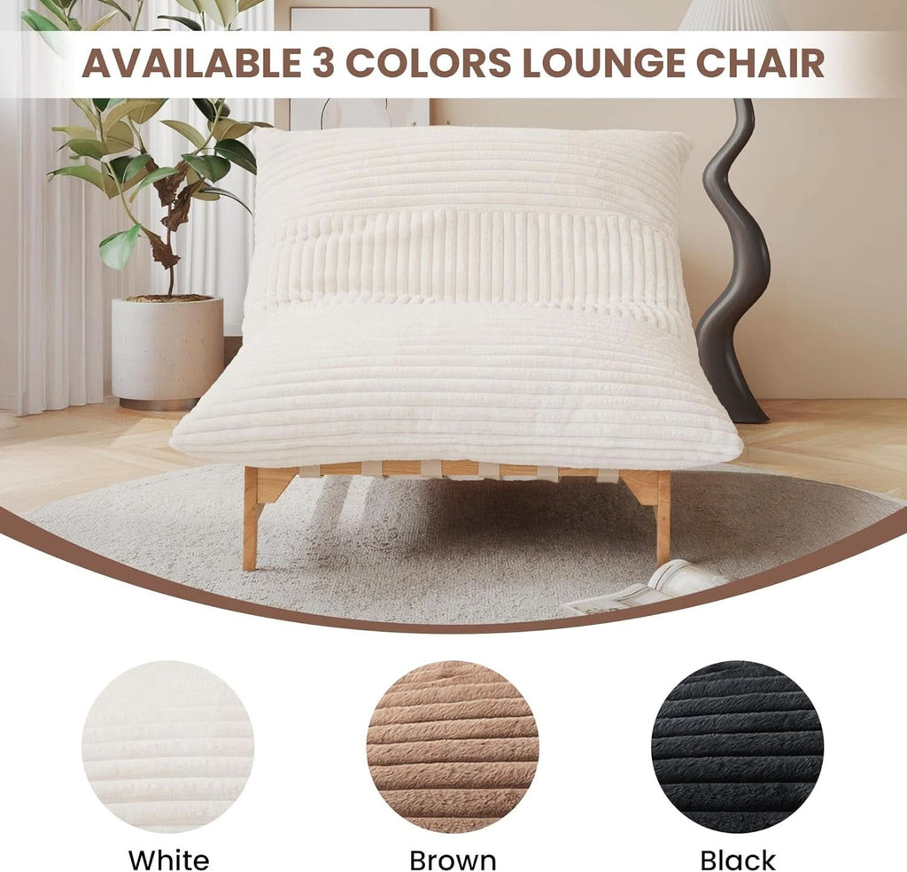 Modern 47.24 Inch Beige Oversized Chaise Lounge Chair