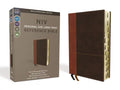 NIV, Personal Size Reference Bible, Large Print, Imitation Leather, Brown, Indexed, Red Letter Edition, Comfort Print - Imitation Leather