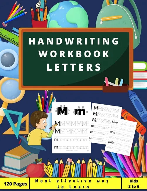 Handwriting Workbook LETTERS: Preschool, Kindergarten, Pre K writing paper with lines, suitable for kids ages 3 to 6, handwriting upper&lowercase tr - Paperback