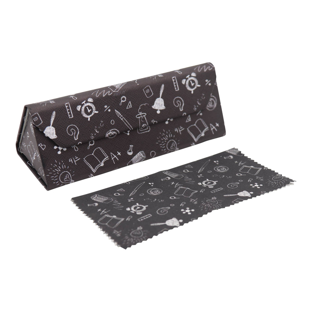 Science Print Glasses Case - Vegan Leather Magic Folding Hardcase