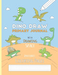 Dino Draw: Primary Journal K-2 Half Page Ruled with Dotted Middle Line and Picture Space - Grades K-2 - Cute Dino Draw Blue Paper - Paperback