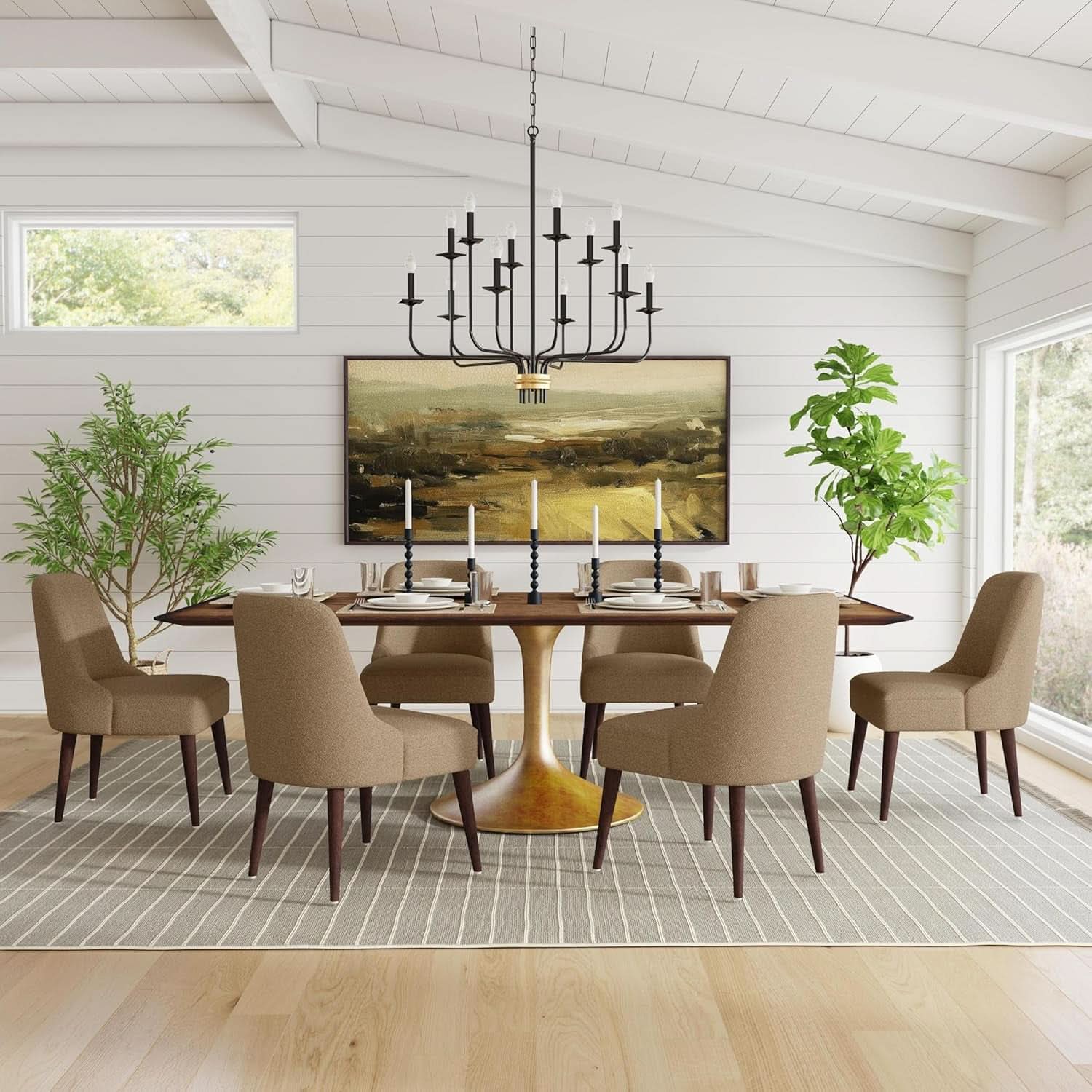 Hemet Gayle Upholstered Side Dining Chair Brown Boucle