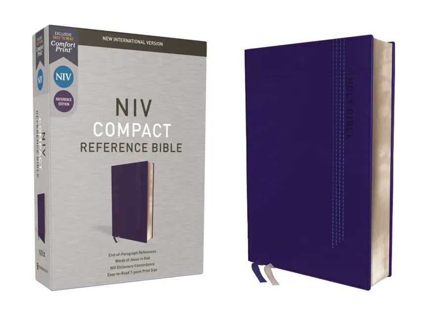 Niv, Reference Bible, Compact, Leathersoft, Blue, Red Letter, Comfort Print - Imitation Leather