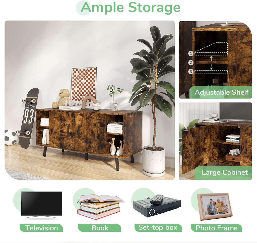 Modern TV Stand For 50Inch TV With Adjustable Shelves