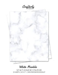 White Marble Stationery Paper: Cute Letter Writing Paper for Home, Office, Letterhead Design, 25 Sheets - Paperback