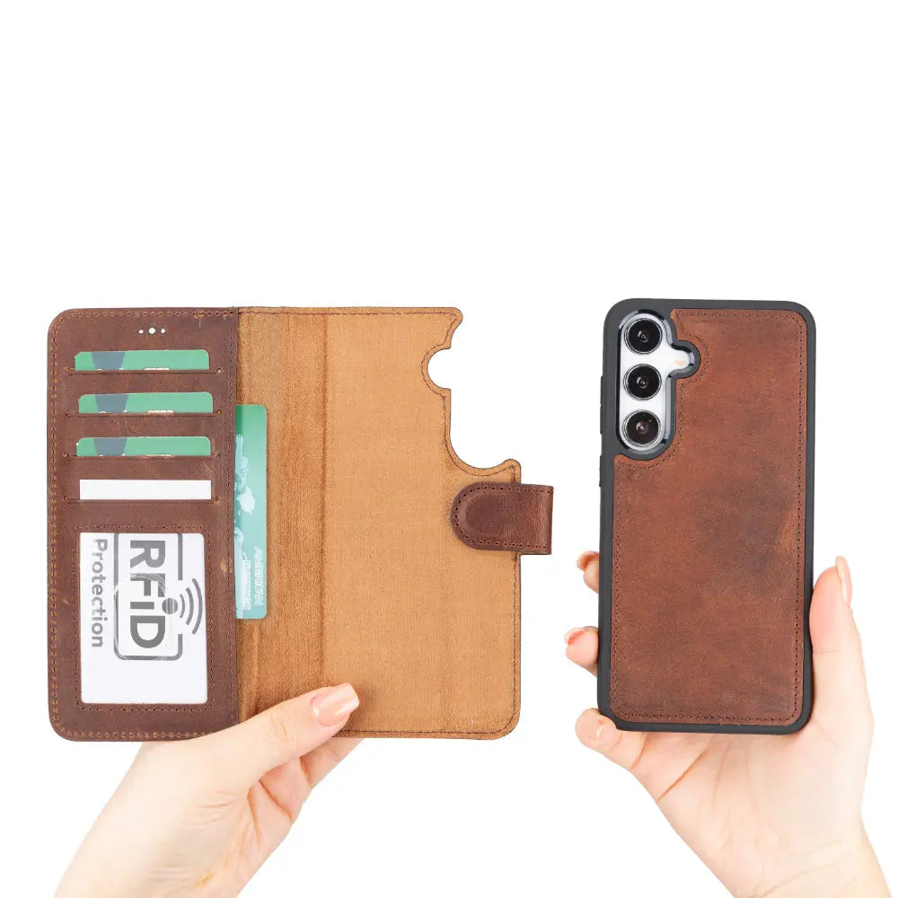 Samsung Galaxy S25 Plus Leather Wallet Case Detachable RFID – Magic