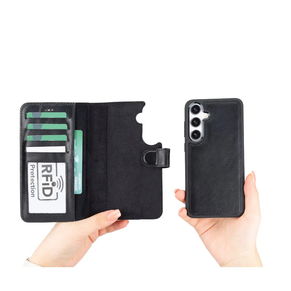 Samsung Galaxy S25 Leather Wallet Case Detachable RFID – Magic
