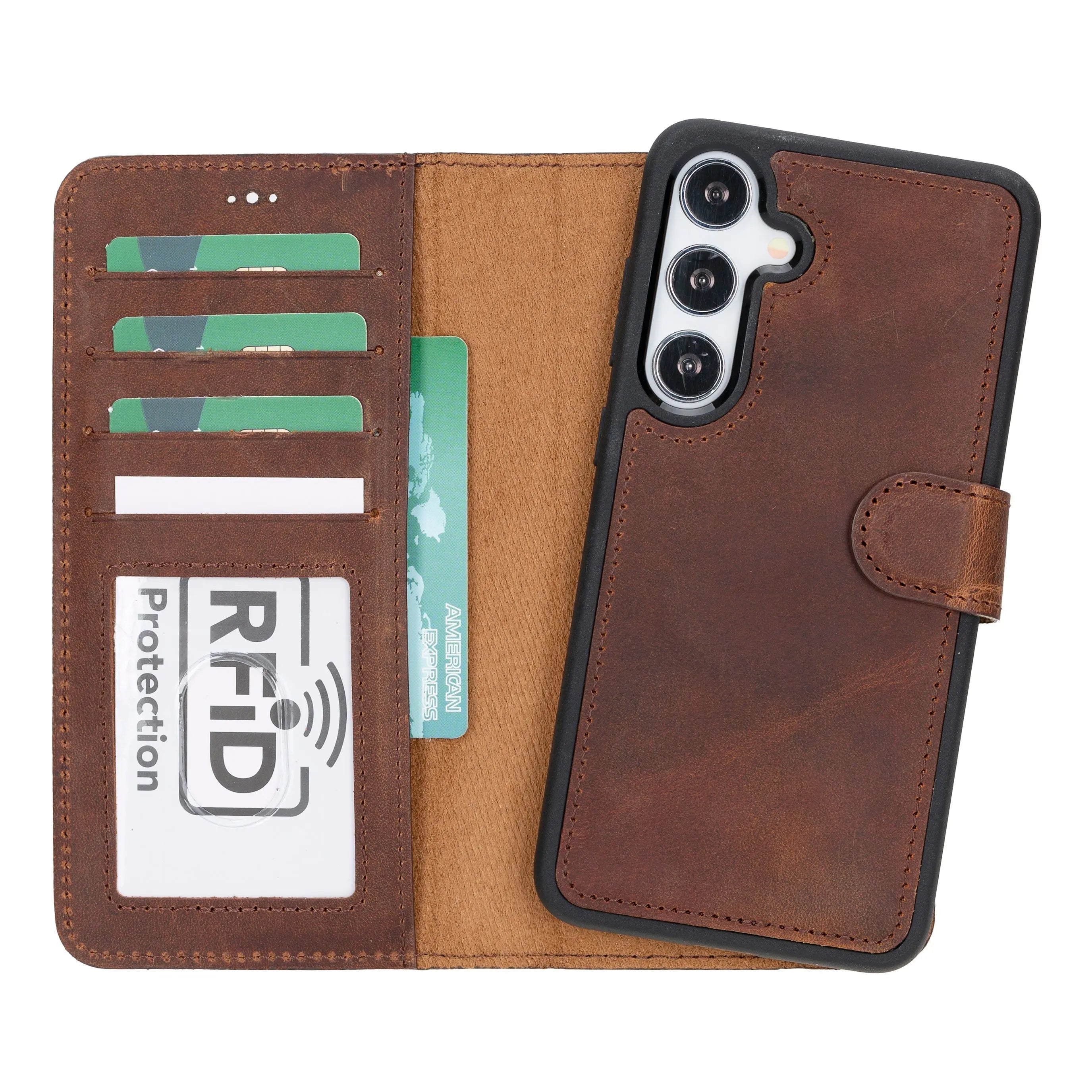 Samsung Galaxy S24 Leather Wallet Case Detachable RFID – Magic