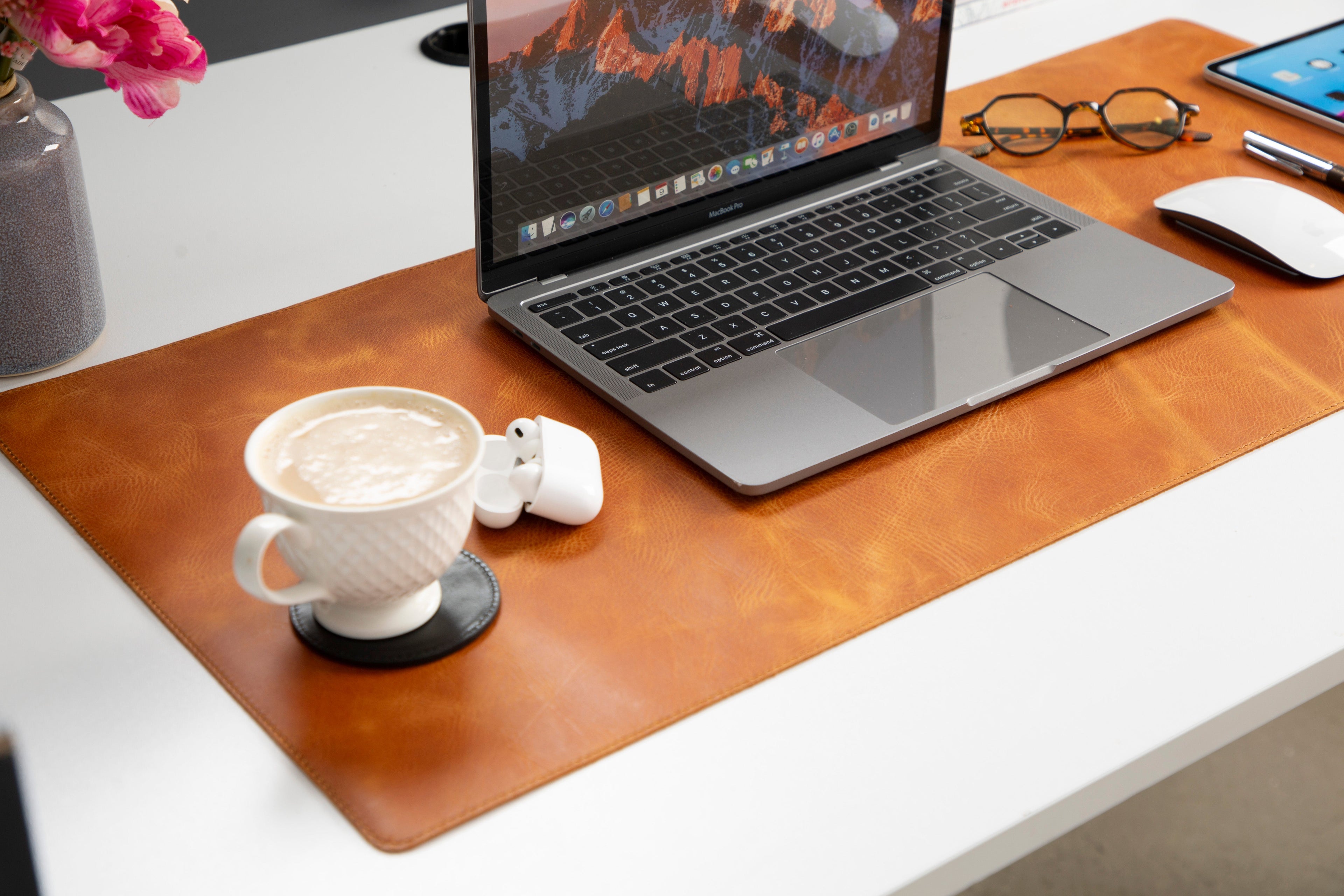 Natural Leather Desk Mat (37 cm x 80 cm)