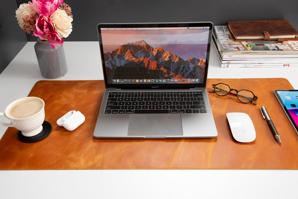 Natural Leather Desk Mat (37 cm x 80 cm)