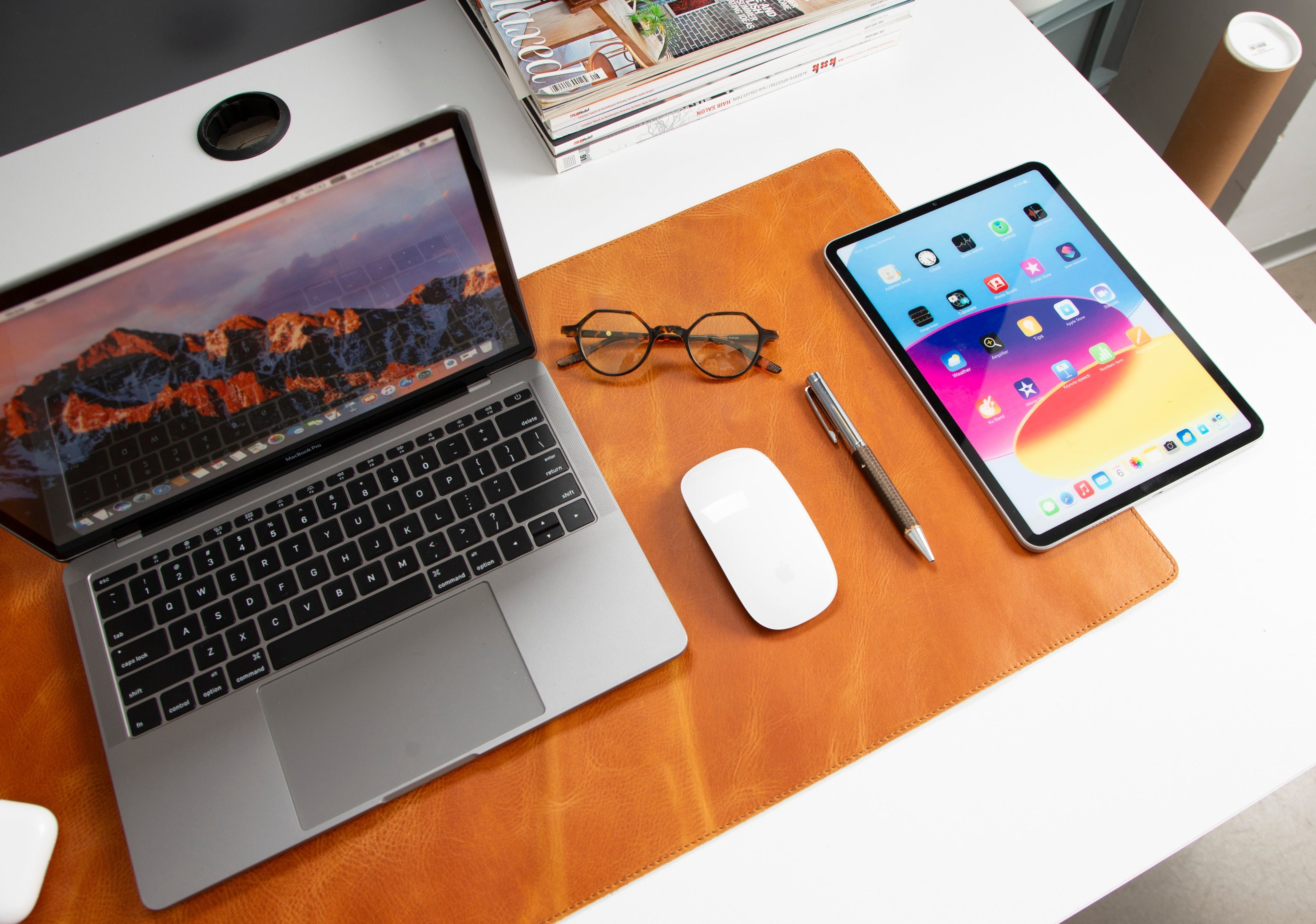 Natural Leather Desk Mat (37 cm x 80 cm)