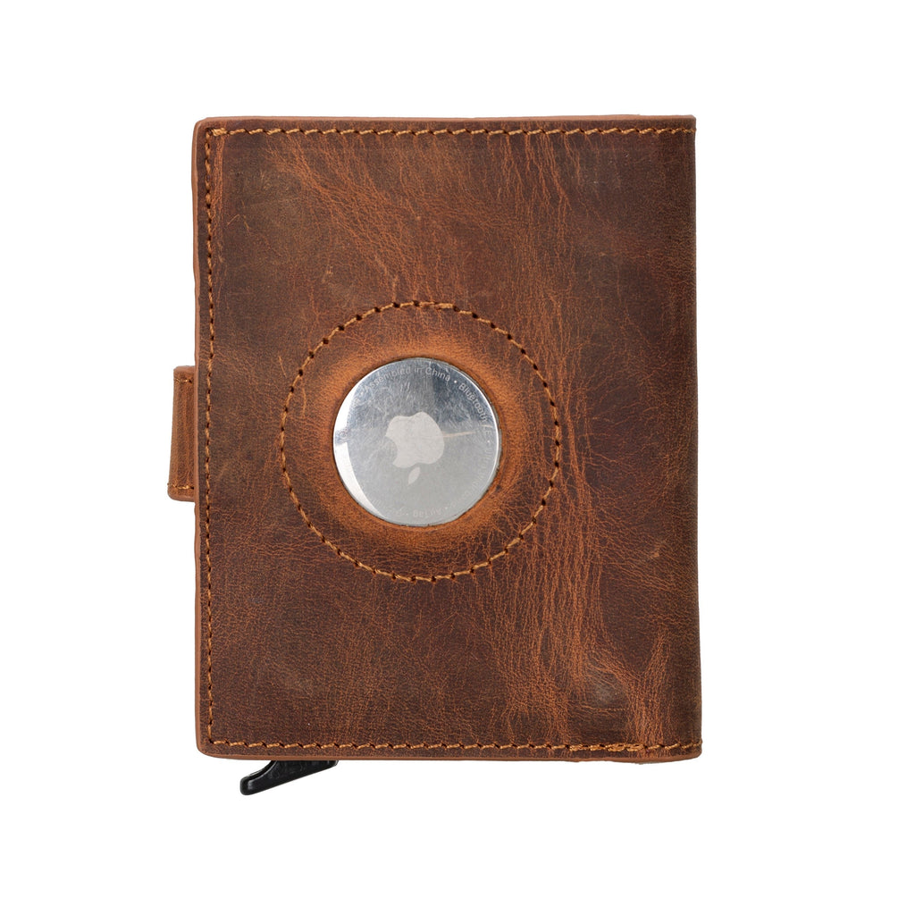 Palertag Zip Mechanical Leather Card Holder with AirTag Slot