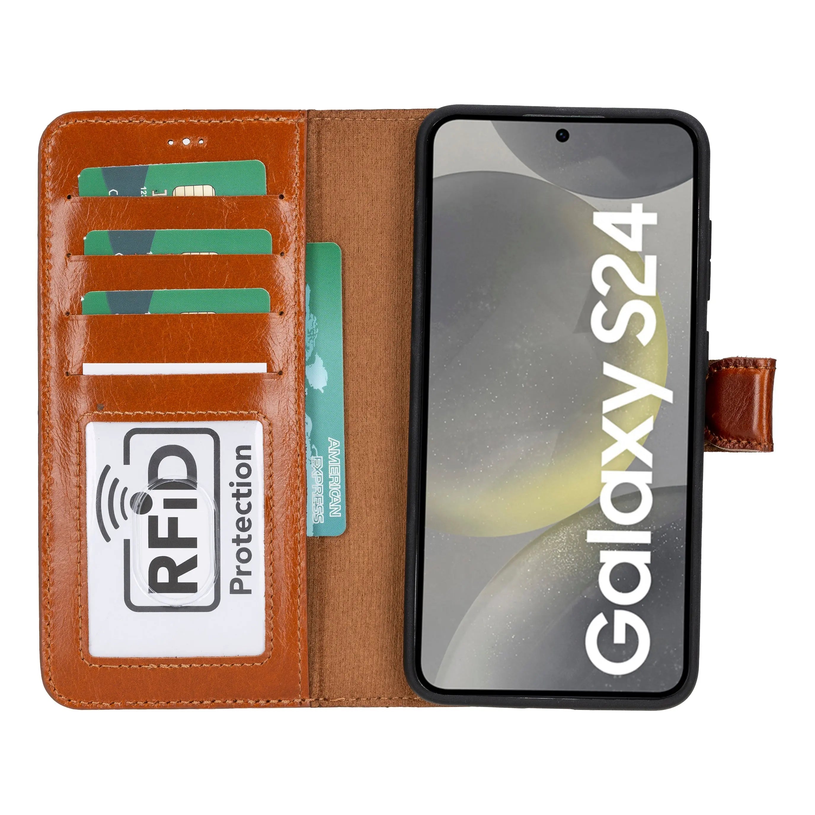 Samsung Galaxy S24 Leather Wallet Case Detachable RFID – Magic