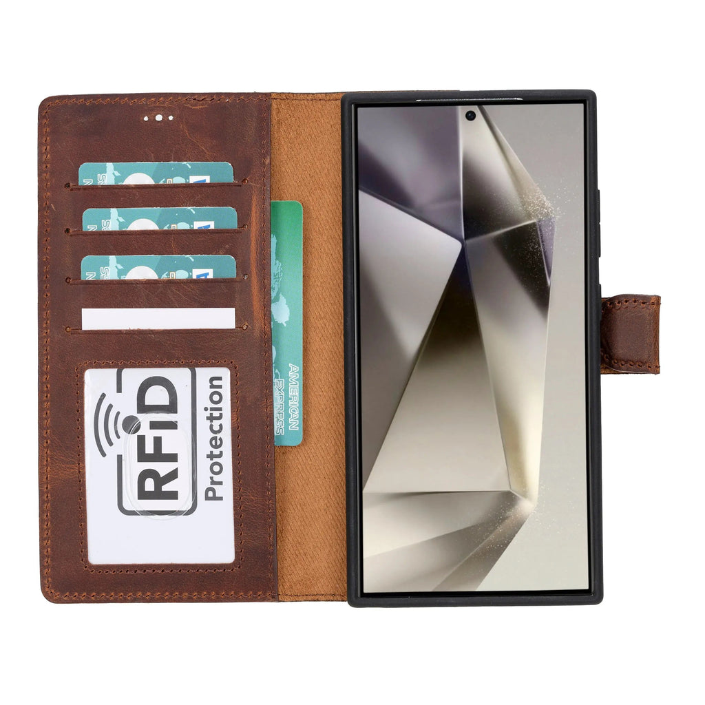 Samsung Galaxy S24 Ultra Leather Wallet Case Detachable RFID – Magic