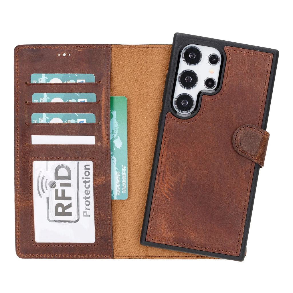 Samsung Galaxy S24 Ultra Leather Wallet Case Detachable RFID – Magic