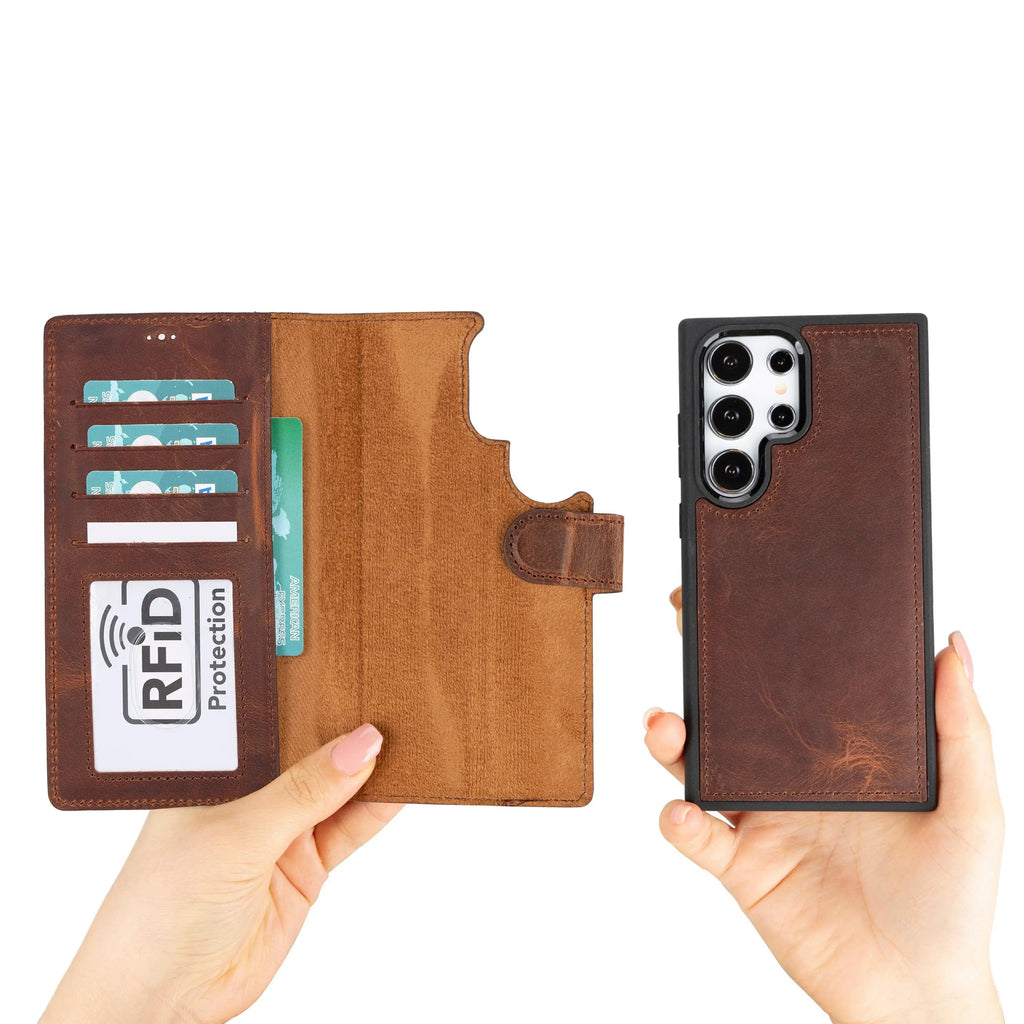 Samsung Galaxy S24 Ultra Leather Wallet Case Detachable RFID – Magic