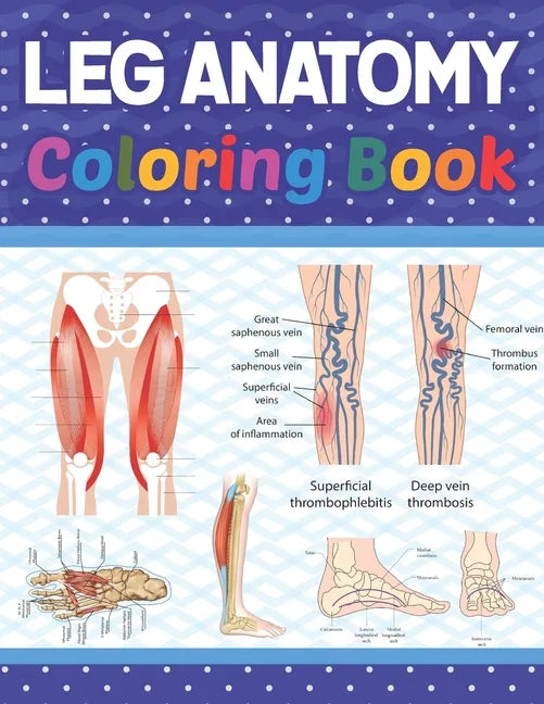 Leg Anatomy Coloring Book: Incredibly Detailed Self-Test Human Leg Anatomy Coloring Book for Anatomy Students The Human Leg Anatomy self test gui - Paperback