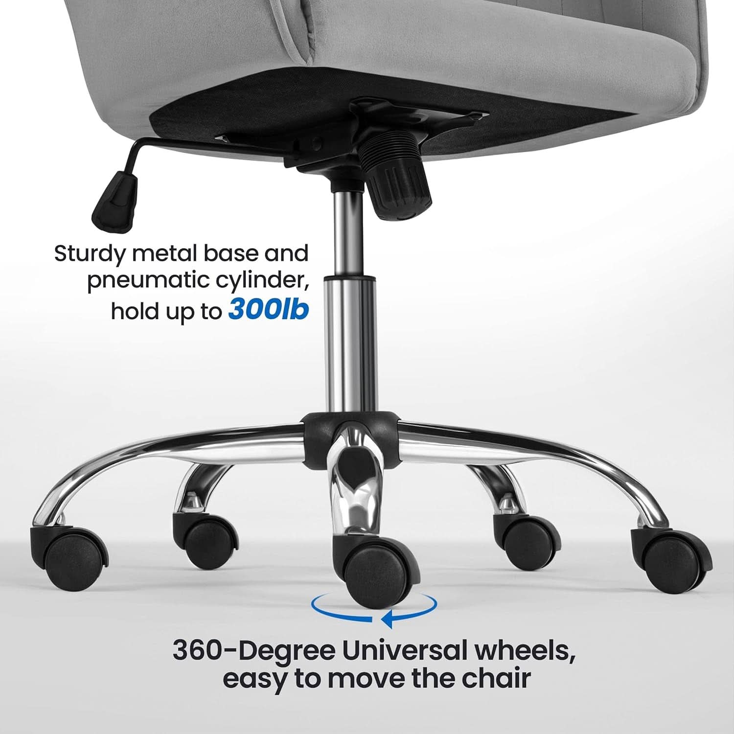 Velvet Desk Chair Height Adjustable Swivel Office Chair