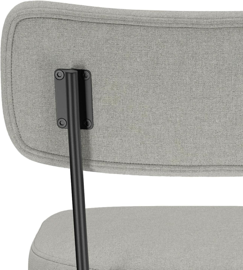 Giselle Swivel Bar Stools Set 2 29 Inch Upholstered Light Grey