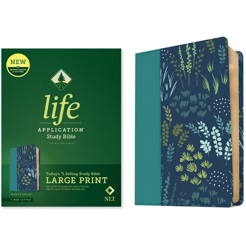 NLT Life Application Study Bible, Third Edition, Large Print (Leatherlike, Meadow Teal, Red Letter) - Imitation Leather