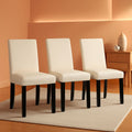 Beige Upholstered Dining Chairs Set Of 4 Modern Fabric
