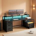 66 Inch Computer Desk 5 Drawers For Home Office Workspace