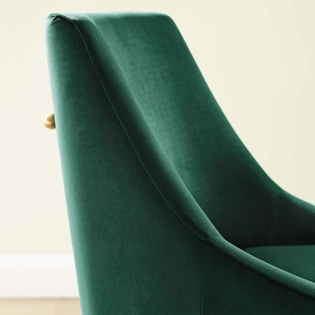 Green Velvet Dining Chair With Stain Resistant Upholstery