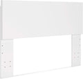 Contemporary Adjustable Height Queen Panel Headboard White