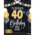 Flashback 40th Birthday Quiz Book Large Print: Turning 40 Humor and Mixed Puzzles for Adults Born in the 1980s - Paperback