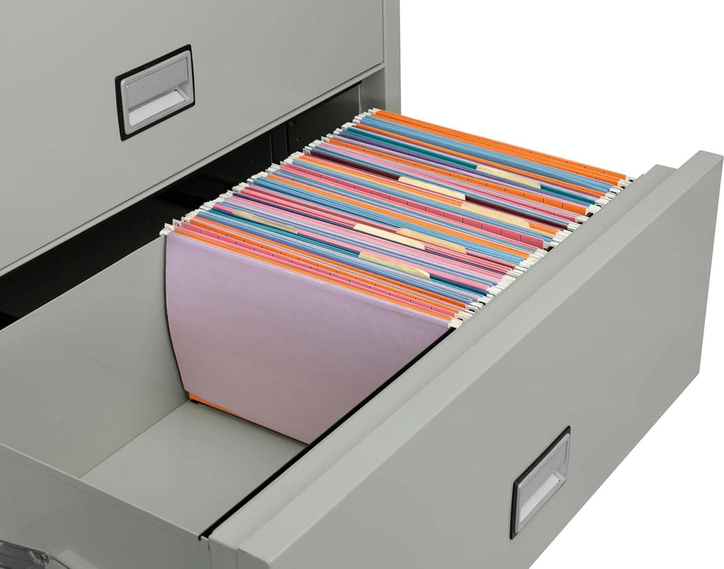 Lateral 38 Inch File Cabinet Light Gray Office Storage