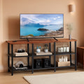 Rustic Brown TV Stand With 3 Tier Storage For 50 Inch TVs