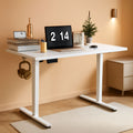Electric Adjustable Height Standing Desk 40x24 Inches White With Memory Preset
