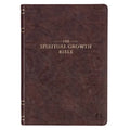 The Spiritual Growth Bible, Study Bible, NLT - New Living Translation Holy Bible, Faux Leather, Walnut Brown - Leather