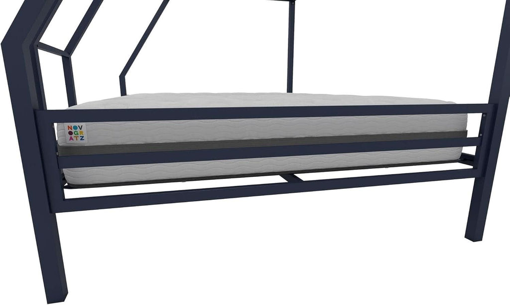 Maxwell Twin-Over-Full Metal Bunk Bed Navy Blue With Ladder