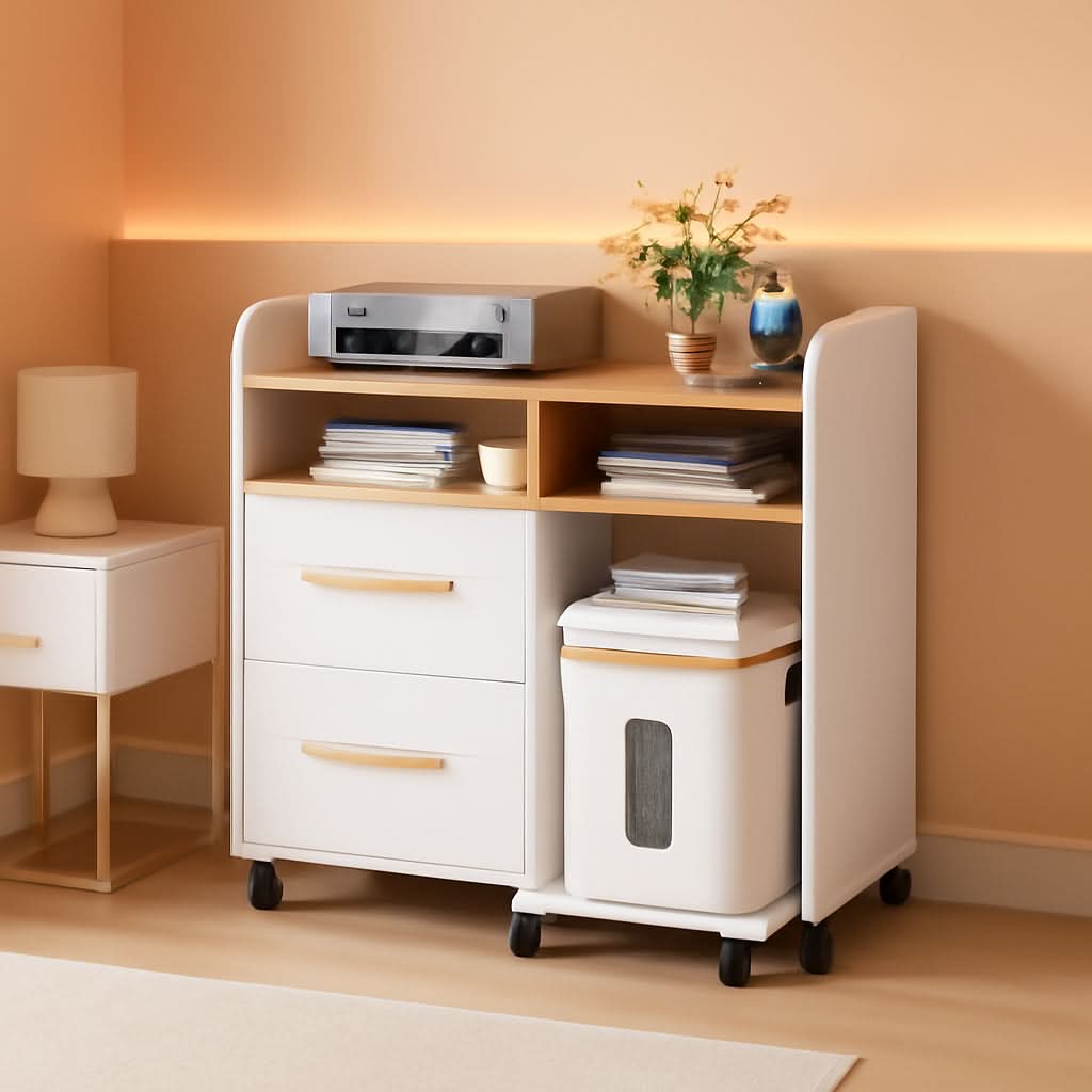 White File Cabinet With Charging Station Two Drawer Lateral File Cabinet