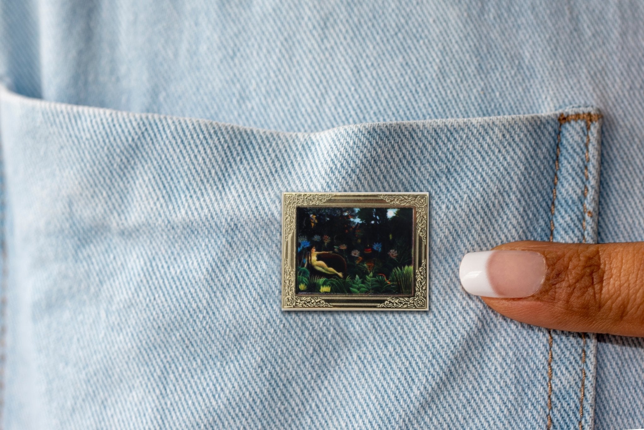 The Dream By Henri Rousseau Art Frame Pin - Museum Souvenir Fine Art Lapel Pin