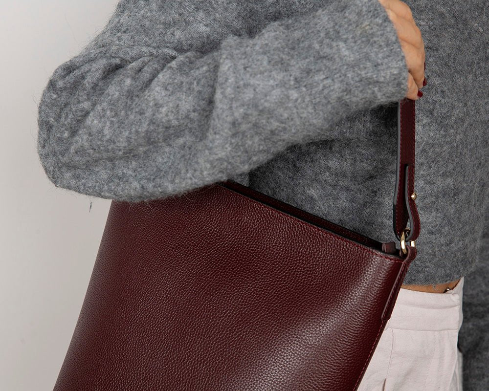 Elena Women’s Leather Tote Bag – Genuine Leather Shoulder Bag for Everyday Function | Minimal & Handcrafted