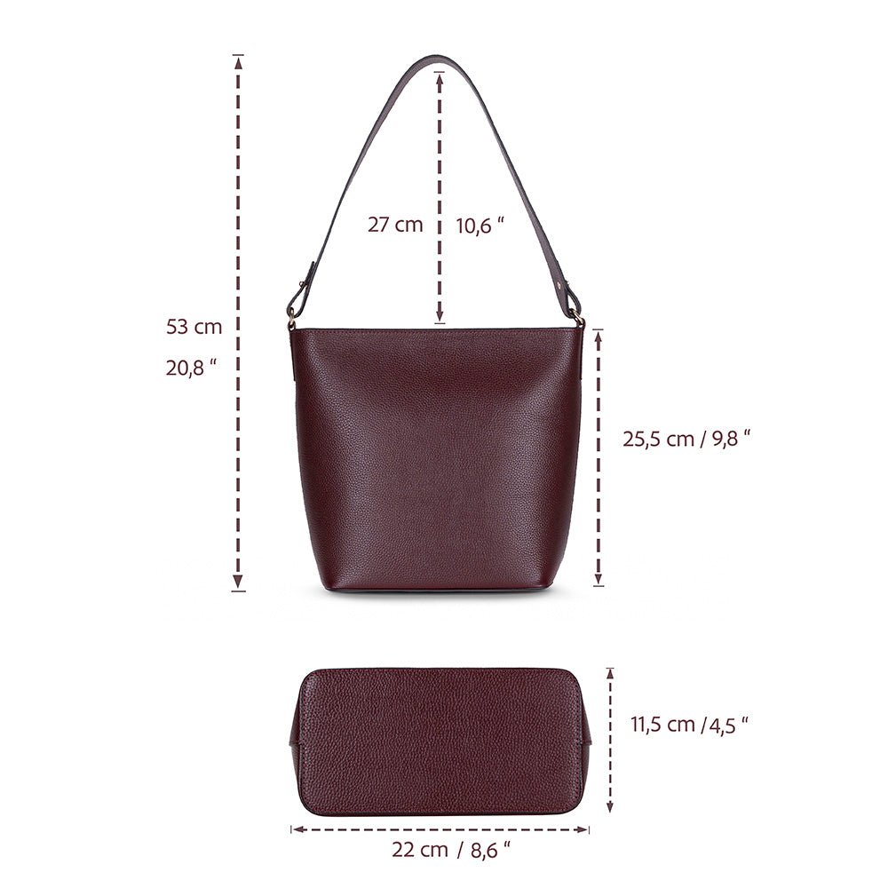 Elena Women’s Leather Tote Bag – Genuine Leather Shoulder Bag for Everyday Function | Minimal & Handcrafted