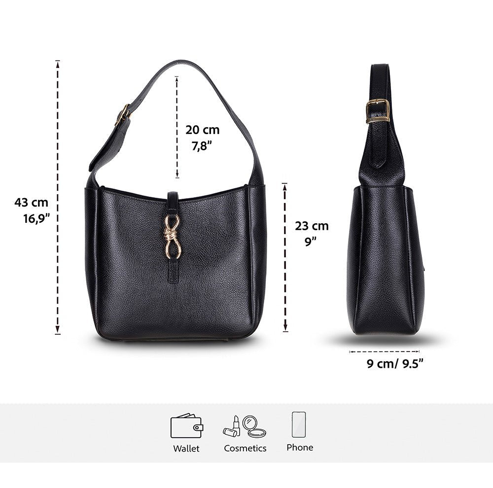 Azura Women’s Leather Shoulder Bag – Genuine Leather Handbag for Everyday Elegance | Minimal & Handcrafted