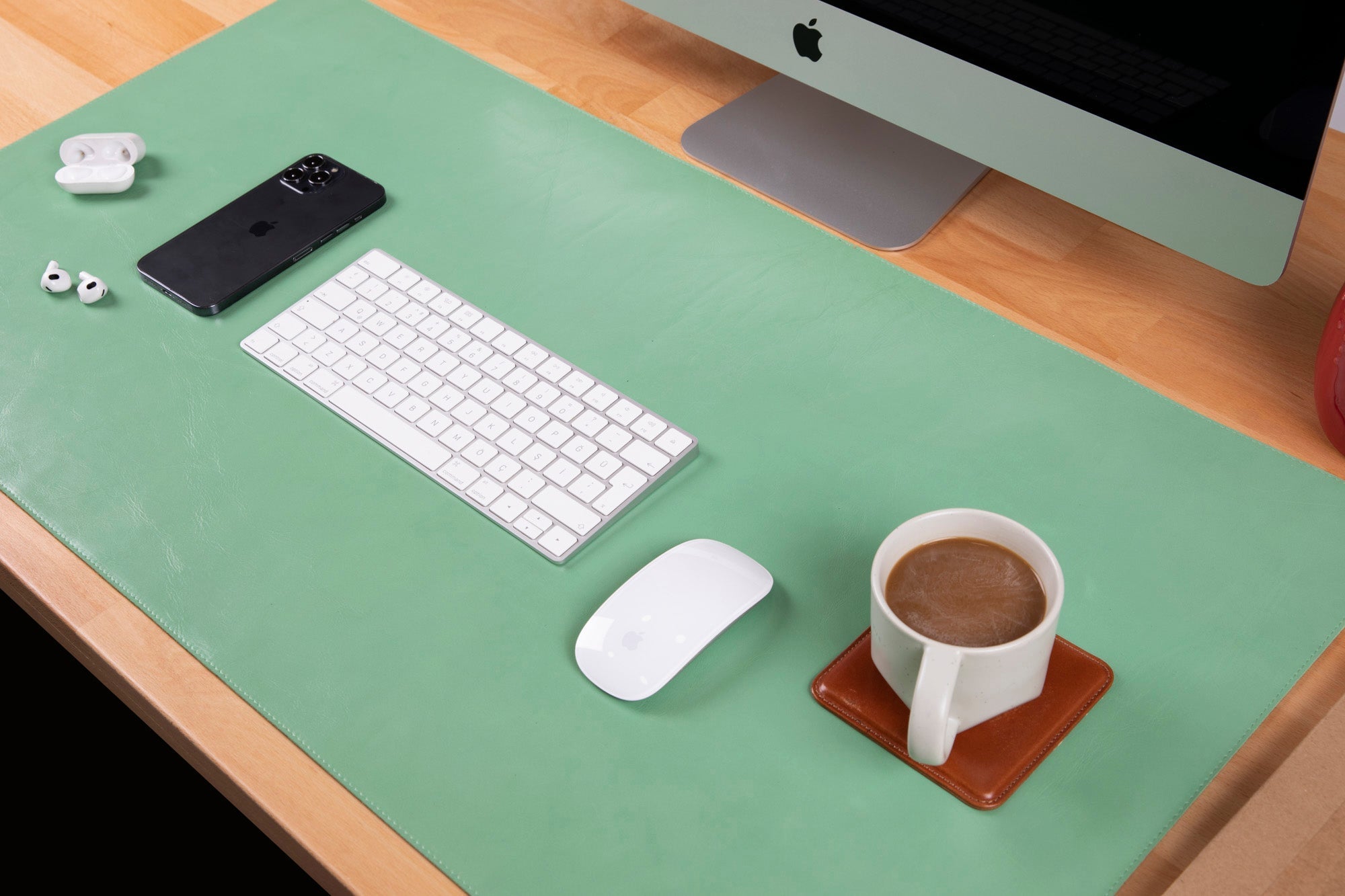 Natural Leather Desk Mat (37 cm x 80 cm)