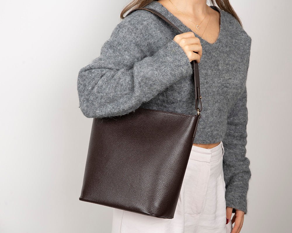 Elena Women’s Leather Tote Bag – Genuine Leather Shoulder Bag for Everyday Function | Minimal & Handcrafted