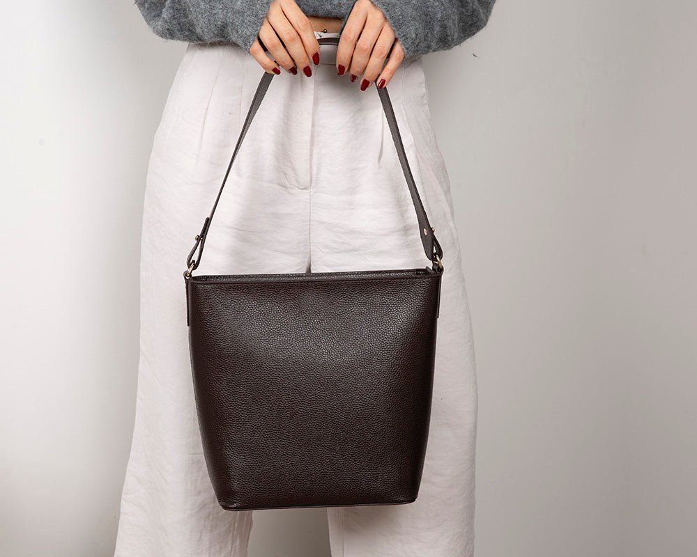 Elena Women’s Leather Tote Bag – Genuine Leather Shoulder Bag for Everyday Function | Minimal & Handcrafted