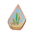Cactus Pin - Cute Cactus in Geometric Terrarium Enamel Pin