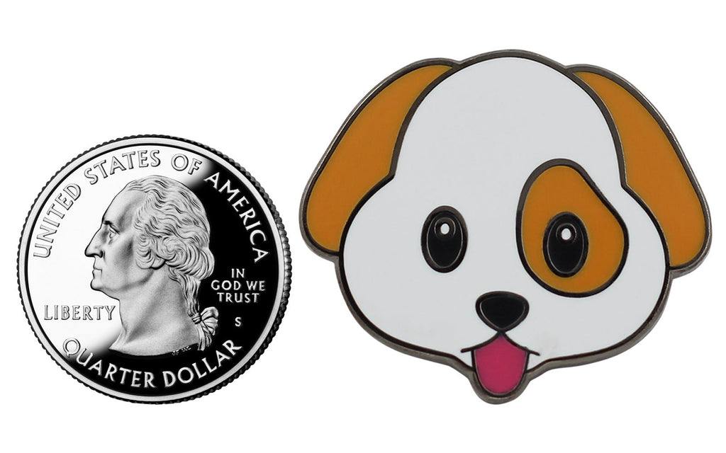 Cute Puppy Emoji – Enamel Dog Pin for your Life