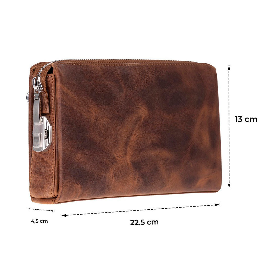 Lupus Leather Clutch Bag – Genuine Leather Wrist Clutch for Men & Women for Everyday Elegance | Minimal & Handcrafted
