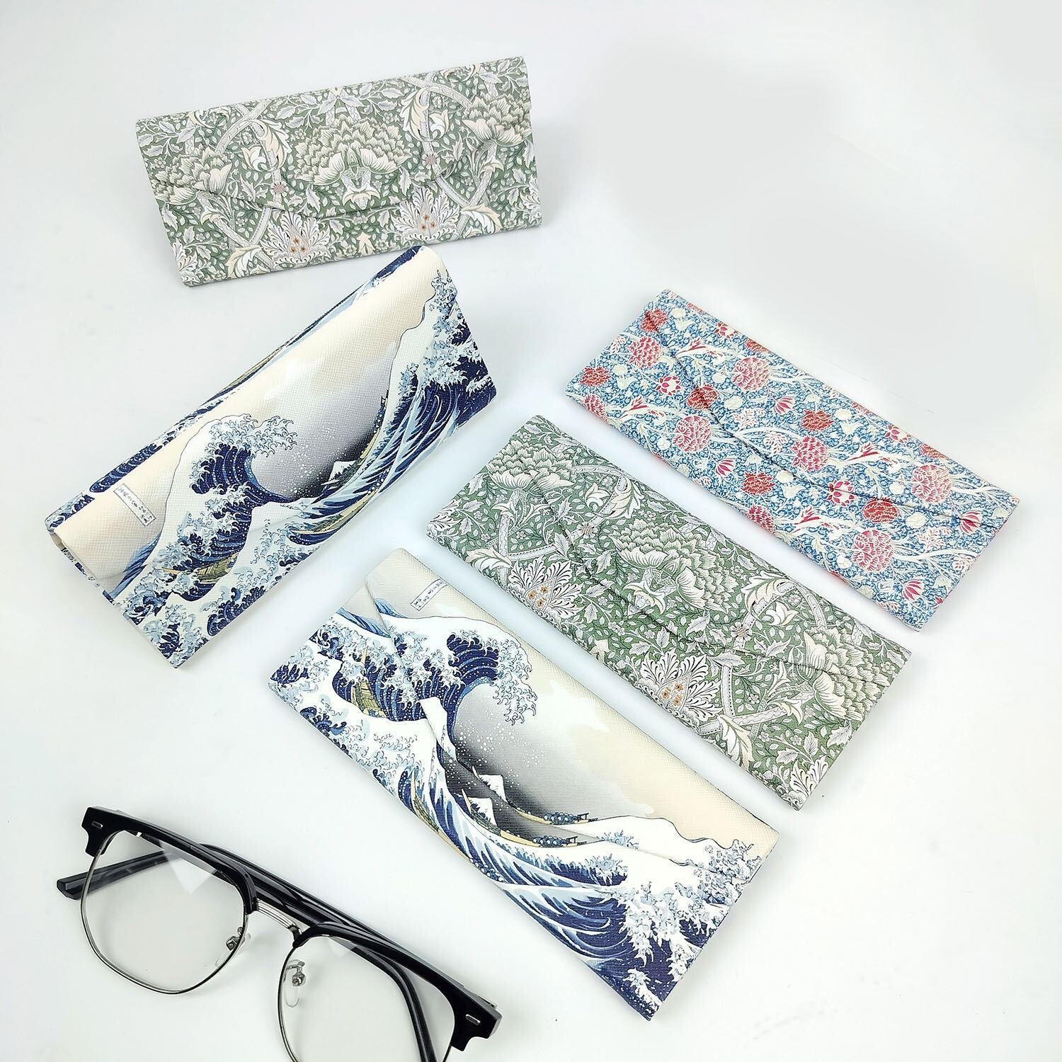 Lodden by William Morris Glasses Case - Vegan Leather Folding Hard Shell Case