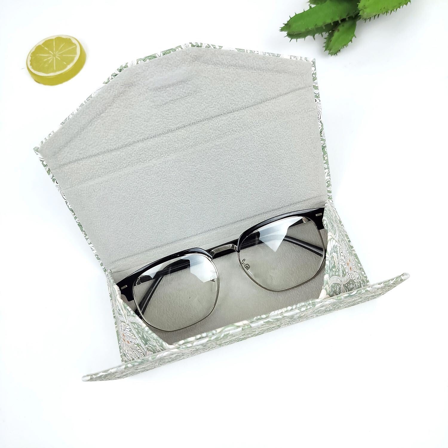 Fishing Lures Glasses Case - Vegan Leather Folding Hard Shell Case