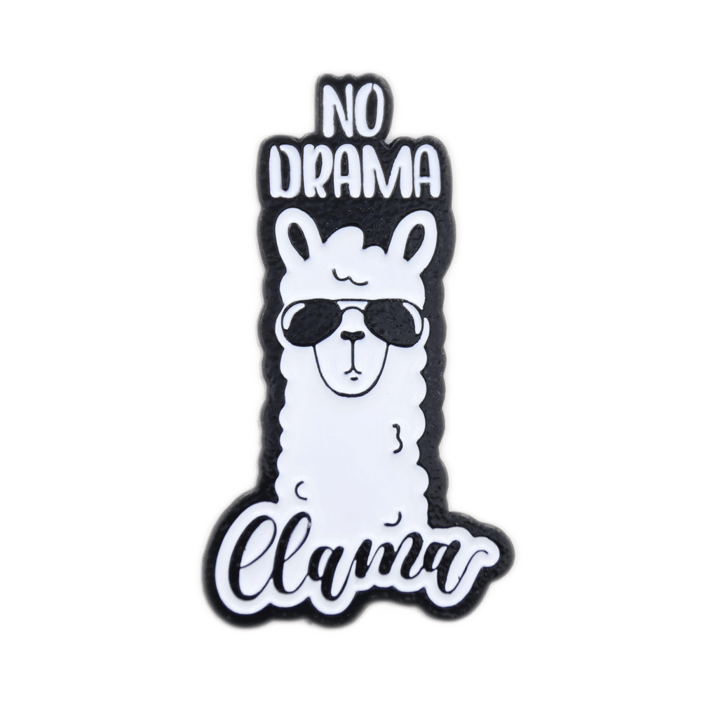 No Drama Llama Pin - No Stress Motivational Llama Enamel Pin